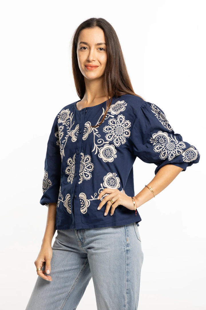 Bindu Elga Blouse - Capri by Sunset & Co.