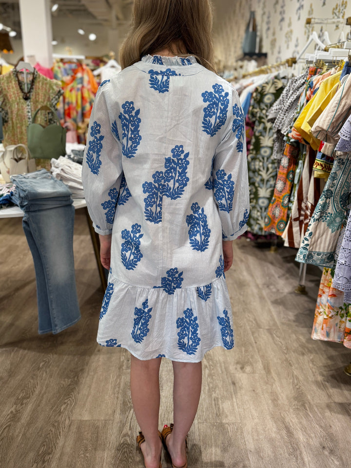 Long Sleeve Tiered Mini Dress - Capri by Sunset & Co.