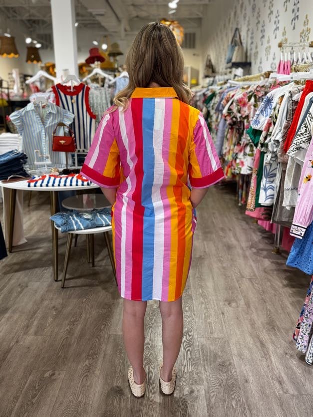 Short Sleeve Color Blocked Dress - Capri by Sunset & Co.