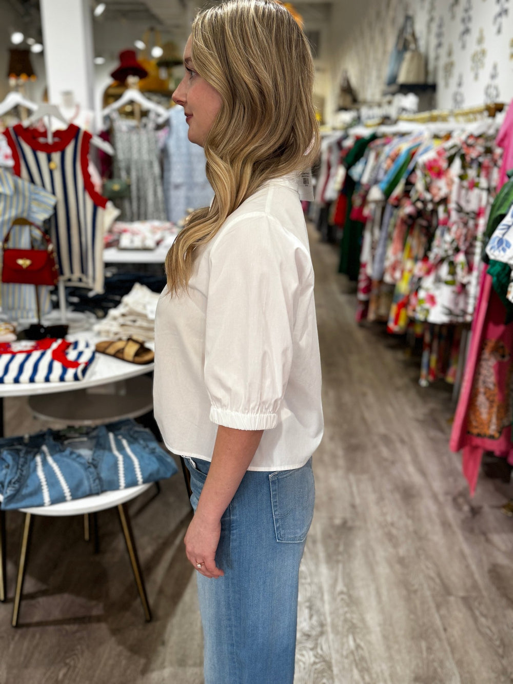 Short Sleeve V Neck Top - Capri by Sunset & Co.