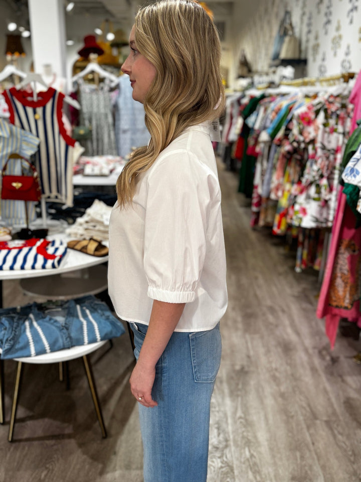 Short Sleeve V Neck Top - Capri by Sunset & Co.