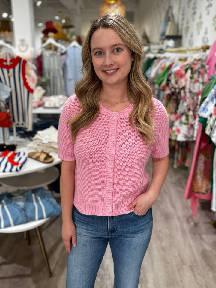 J. Society Short Sleeve Cardigan - Capri by Sunset & Co.