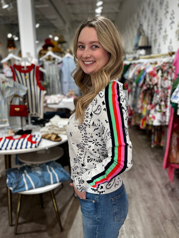 J. Society Bandana with Multi Stripe Crew - Capri by Sunset & Co.