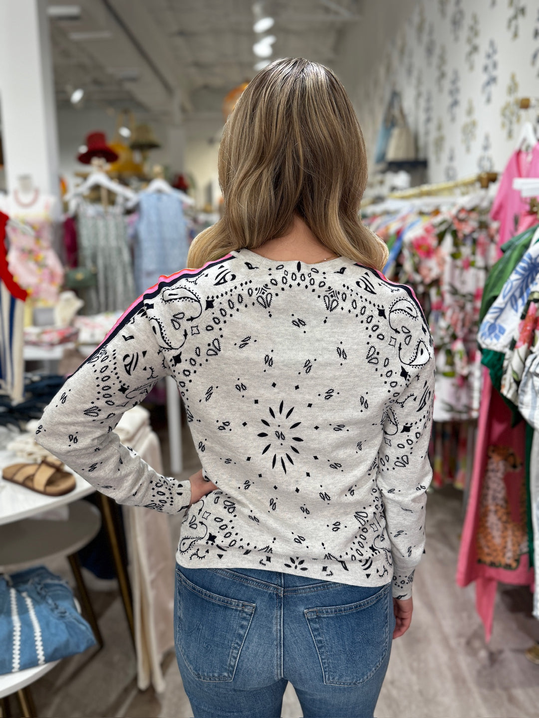 J. Society Bandana with Multi Stripe Crew - Capri by Sunset & Co.