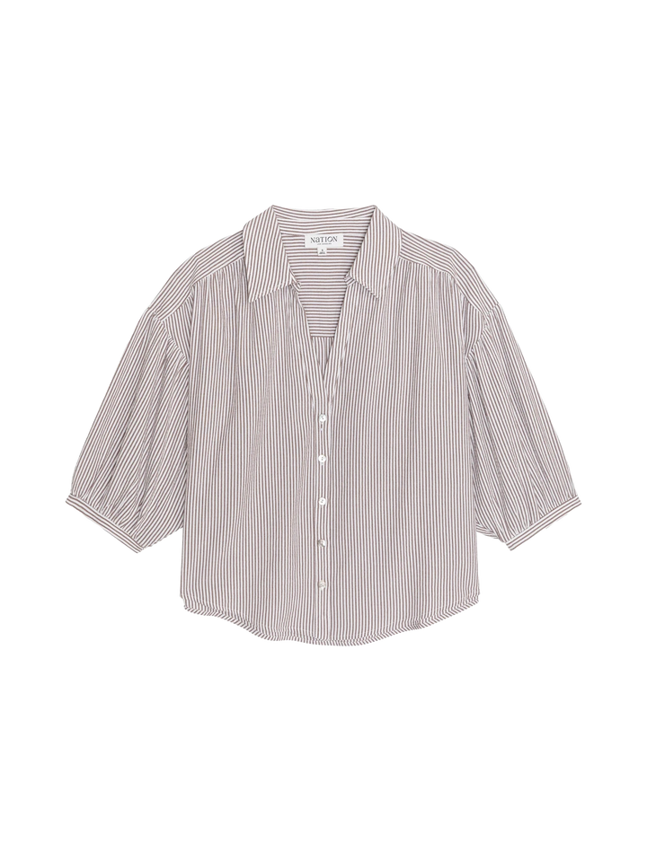 Nation LTD Jaynee Blouson Shirt - Capri by Sunset & Co.