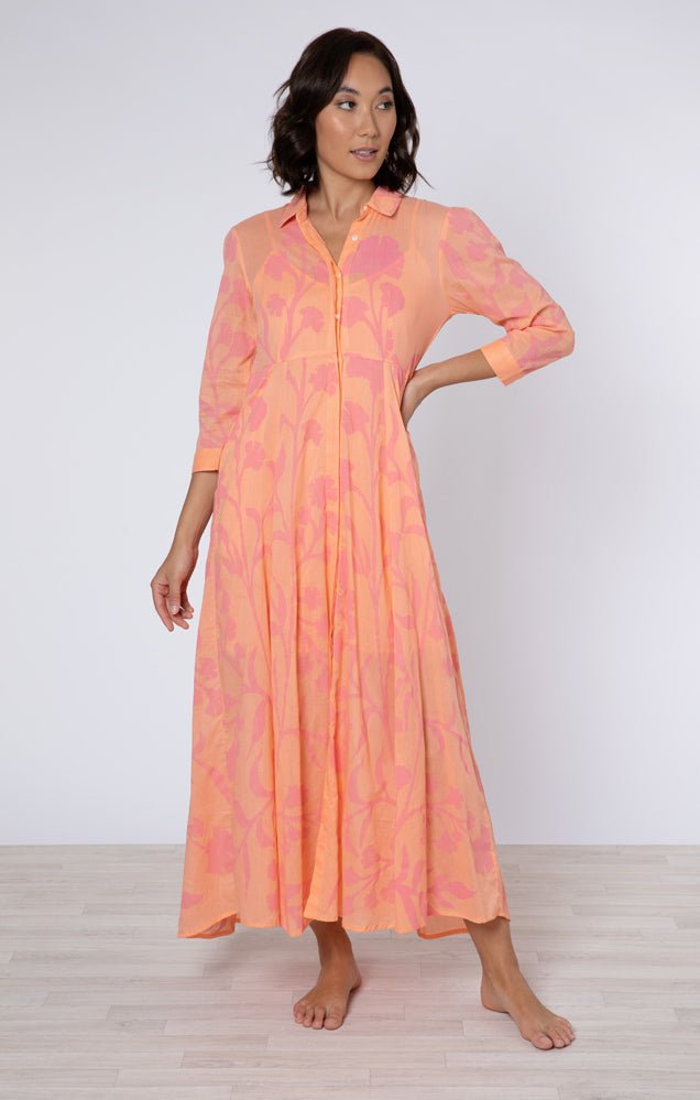 Juliet Dunn 3/4 Sleeve Maxi Dress - Capri by Sunset & Co.