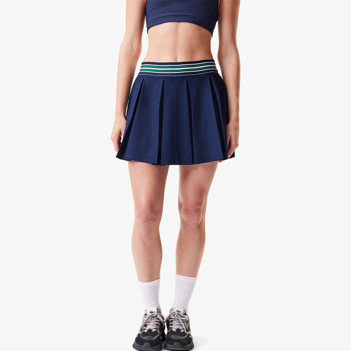 Lacoste Piqué Tennis Skirt with Built-In Shorts - Navy