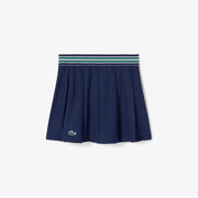 Piqué Tennis Skirt with Built-In Shorts - Navy