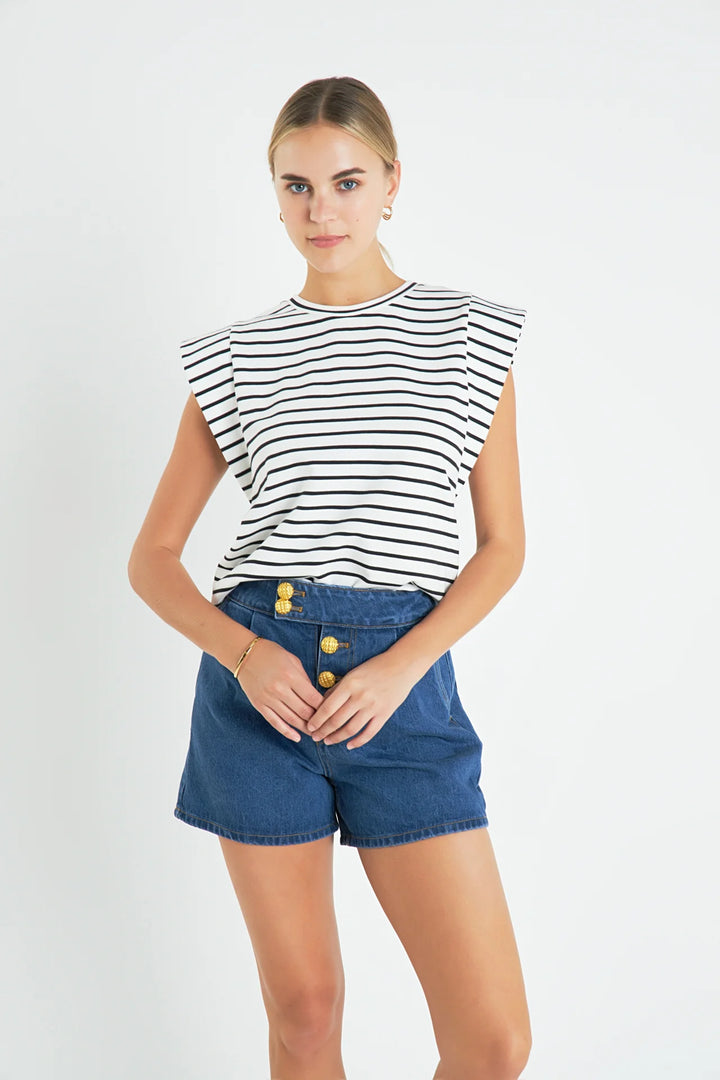 English Factory Stripe Sleeveless T-Shirt