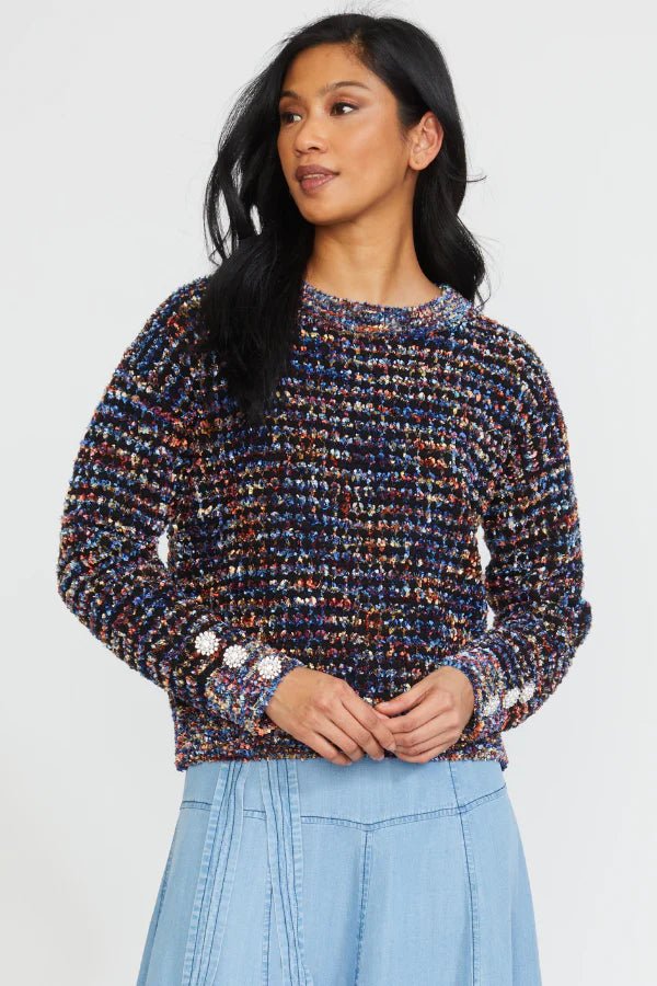 Stellah Jewel Button Pullover - Capri by Sunset & Co.