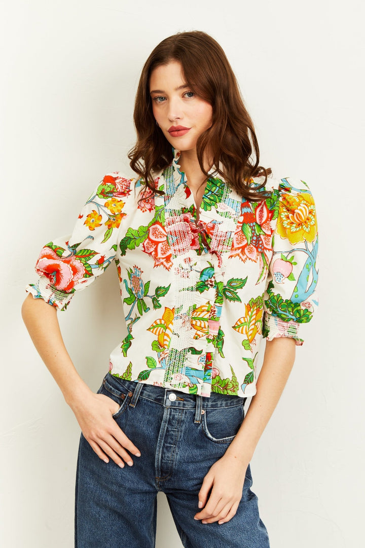 Love the Label Zuri Top Short Sleeve - Capri by Sunset & Co.
