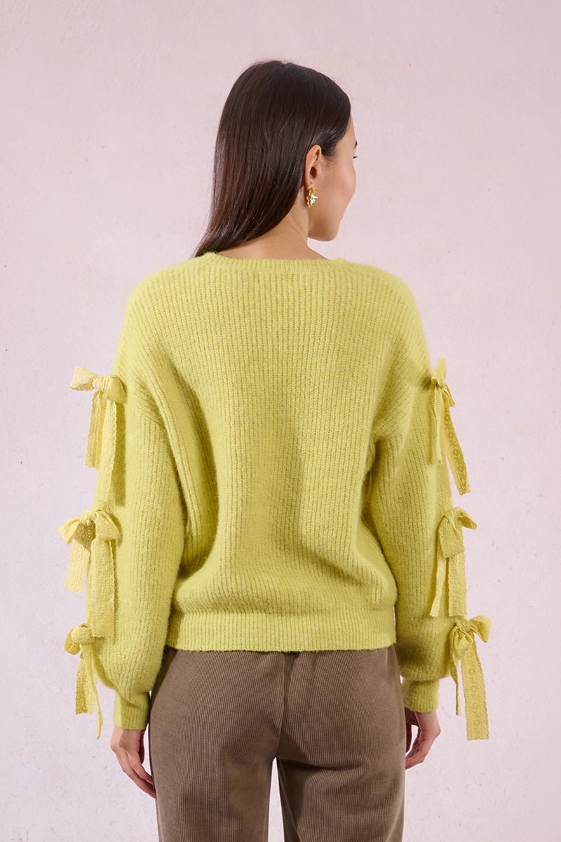 Molly Bracken Bow Sleeve Sweater - Capri by Sunset & Co.