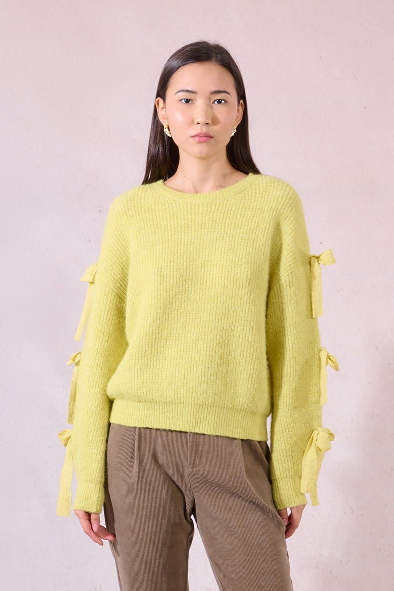 Molly Bracken Bow Sleeve Sweater - Capri by Sunset & Co.