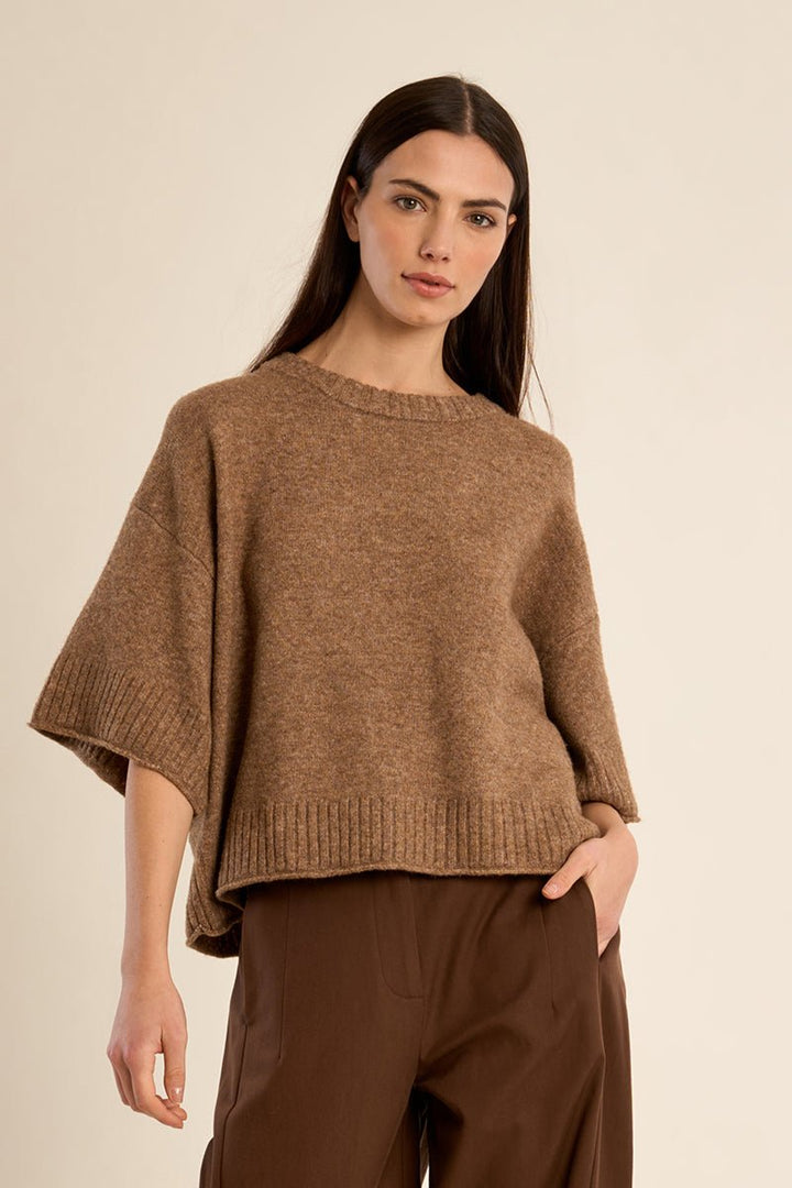 Molly Bracken Short Sleeve Slouchy Sweater - Capri by Sunset & Co.