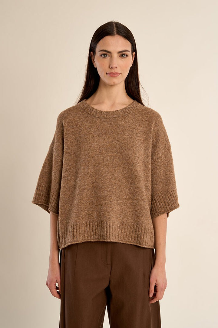 Molly Bracken Short Sleeve Slouchy Sweater - Capri by Sunset & Co.