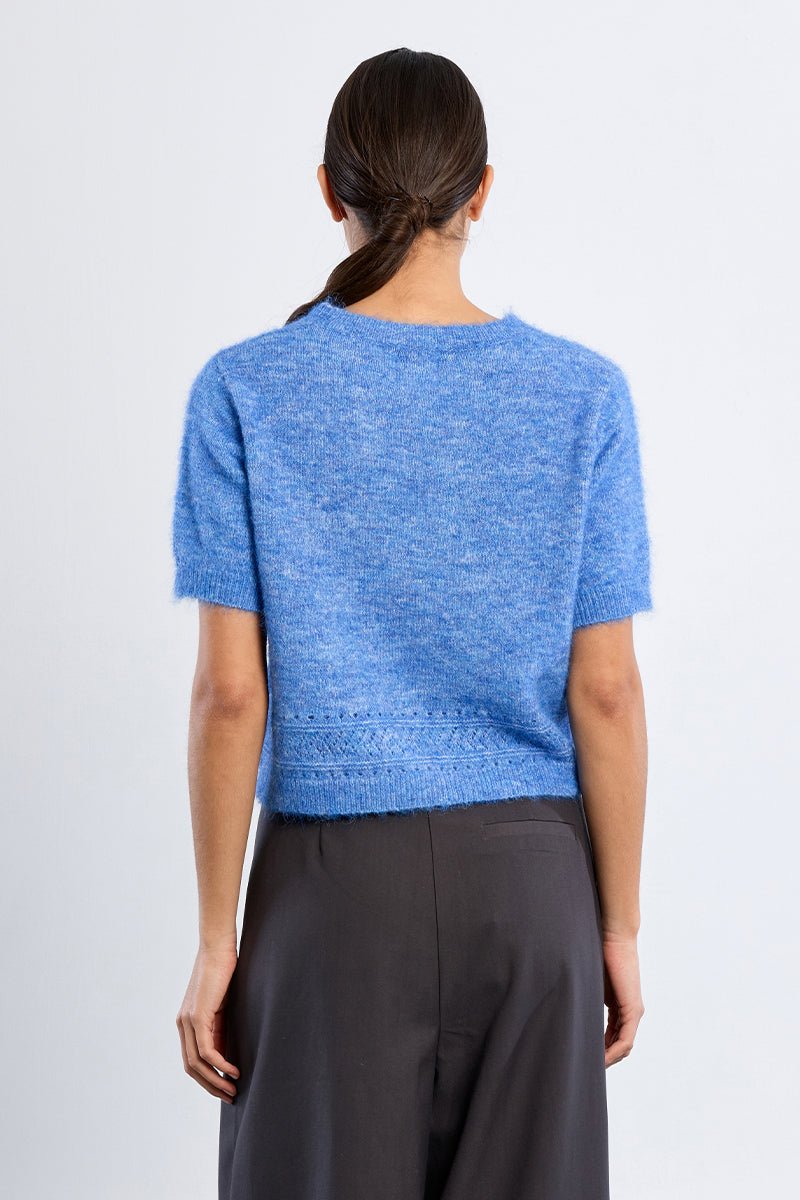 Molly Bracken Short Sleeve Sweater - Capri by Sunset & Co.