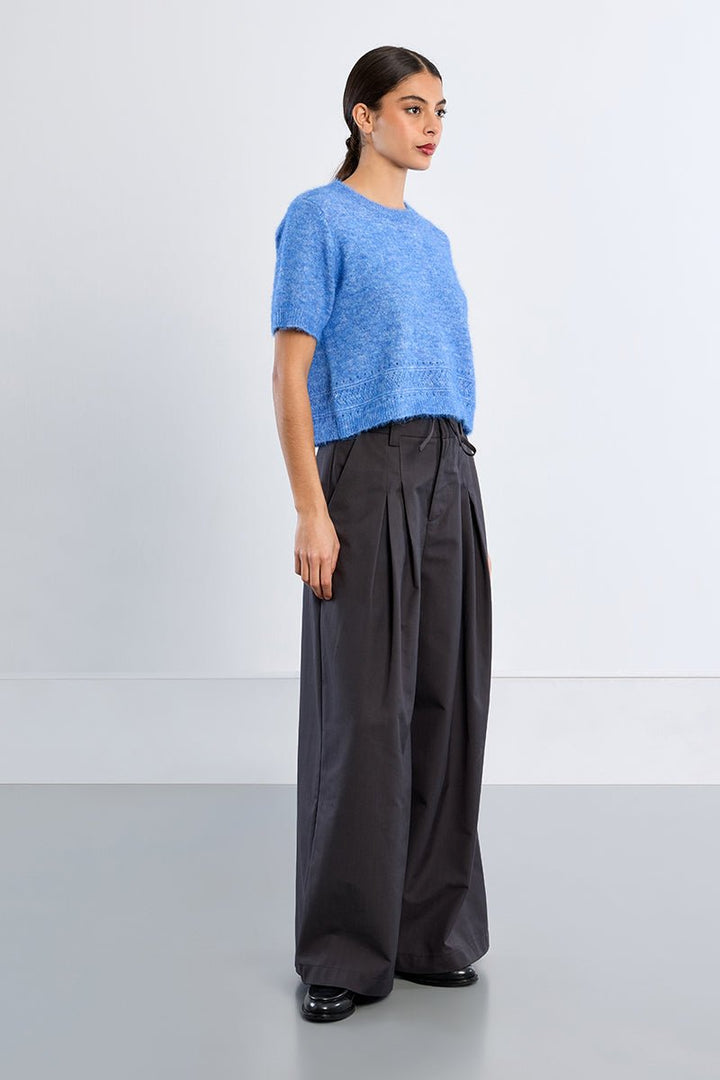 Molly Bracken Short Sleeve Sweater - Capri by Sunset & Co.
