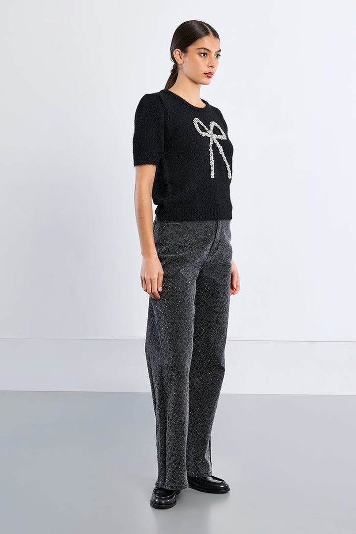 Molly Bracken Sequin Bow Sweater - Capri by Sunset & Co.