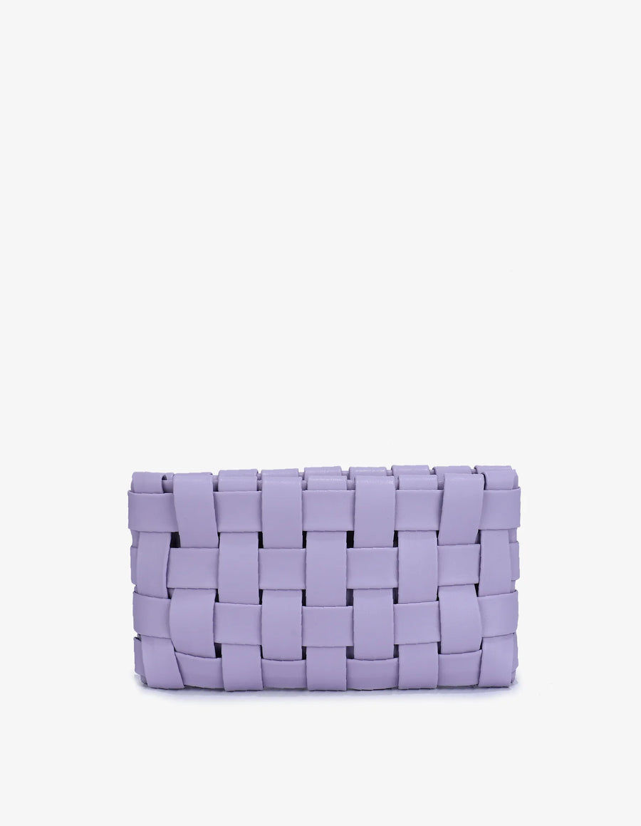 Lindy Small Woven Clutch - Lavender