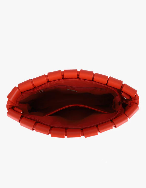 Lindy Large Woven Clutch - Orange
