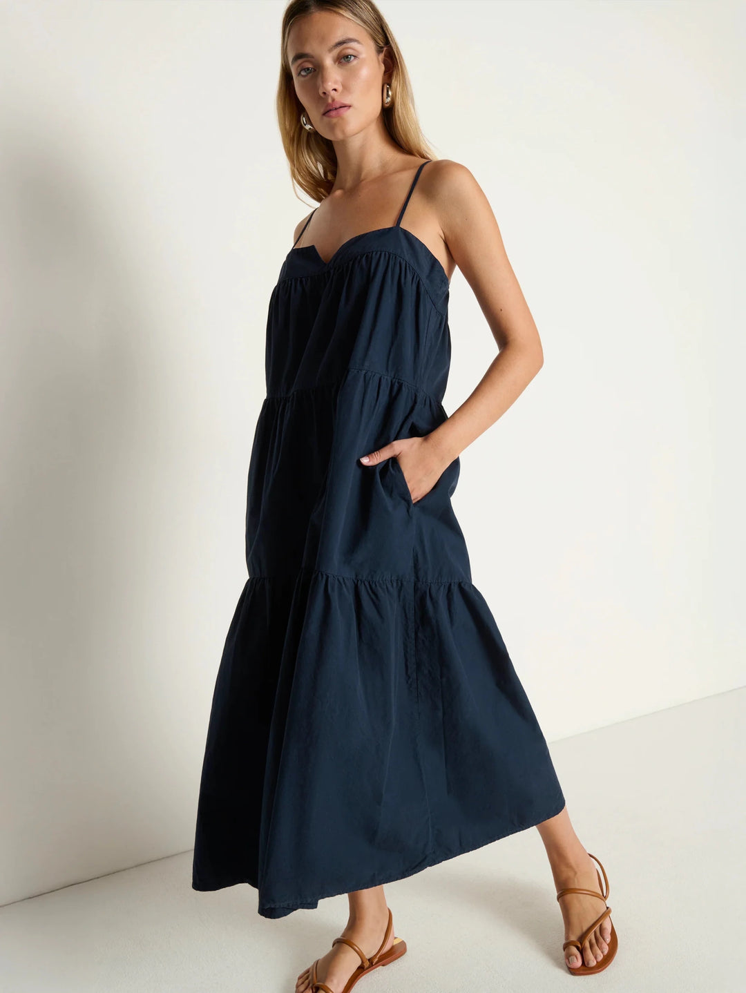 Nation LTD Meadow Midi Dress Navy / M