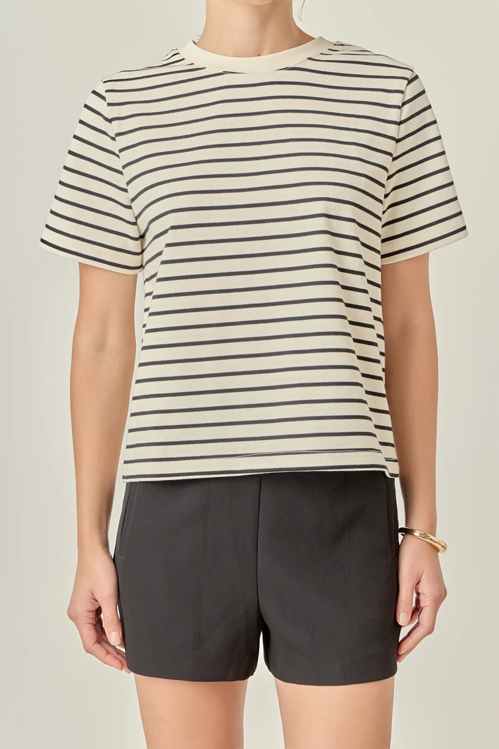 English Factory Stripe T-Shirt - Capri by Sunset & Co.
