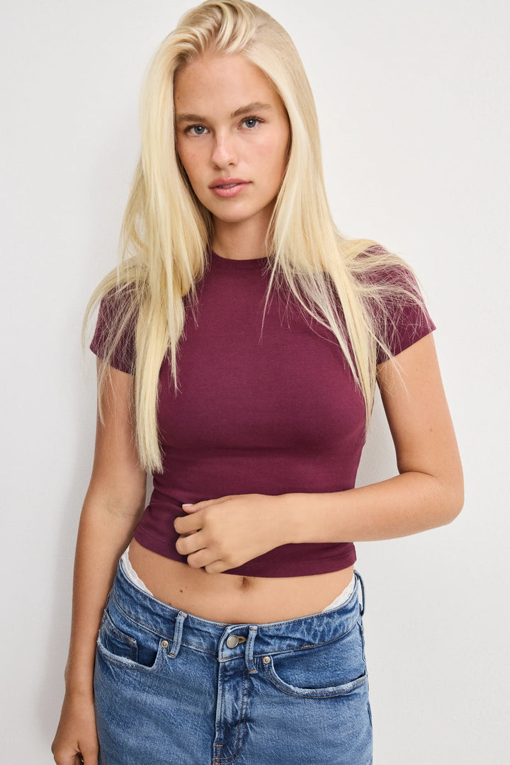 Good American Super Stretch Baby Tee - Capri by Sunset & Co.