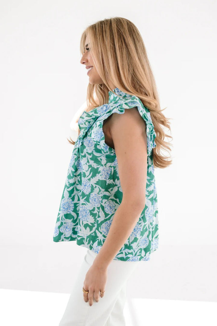 J. Marie Merritt Pleated Top - Capri by Sunset & Co.