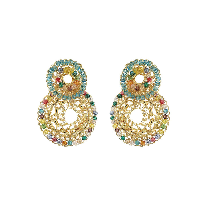 Lavish Flux Double Earrings - Capri by Sunset & Co.