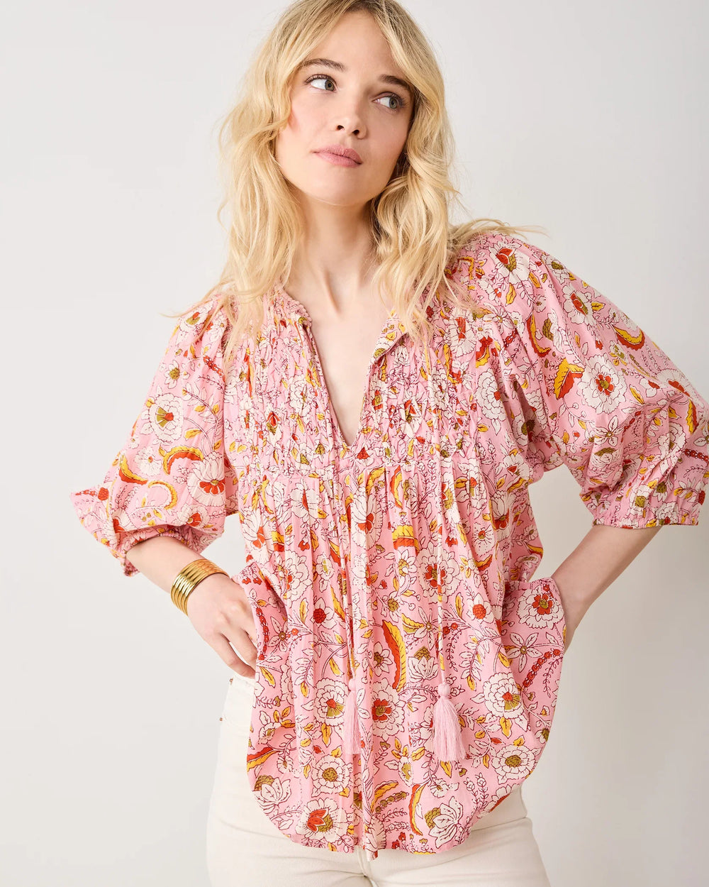 Printfresh Artifact Blouse - Capri by Sunset & Co.