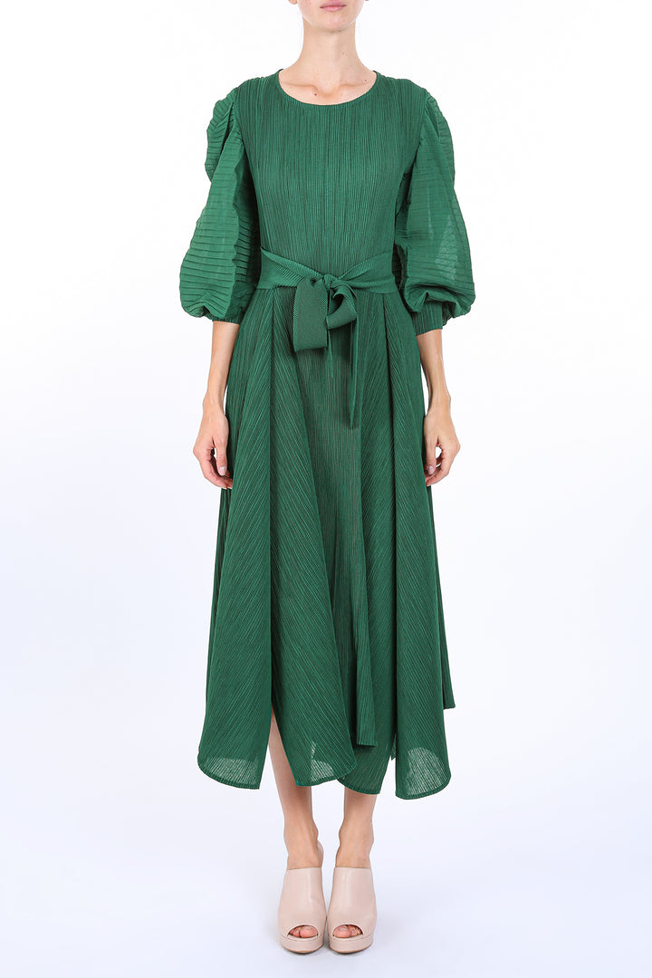 BEULAHSTYLE Puff Sleeve Midi Dress