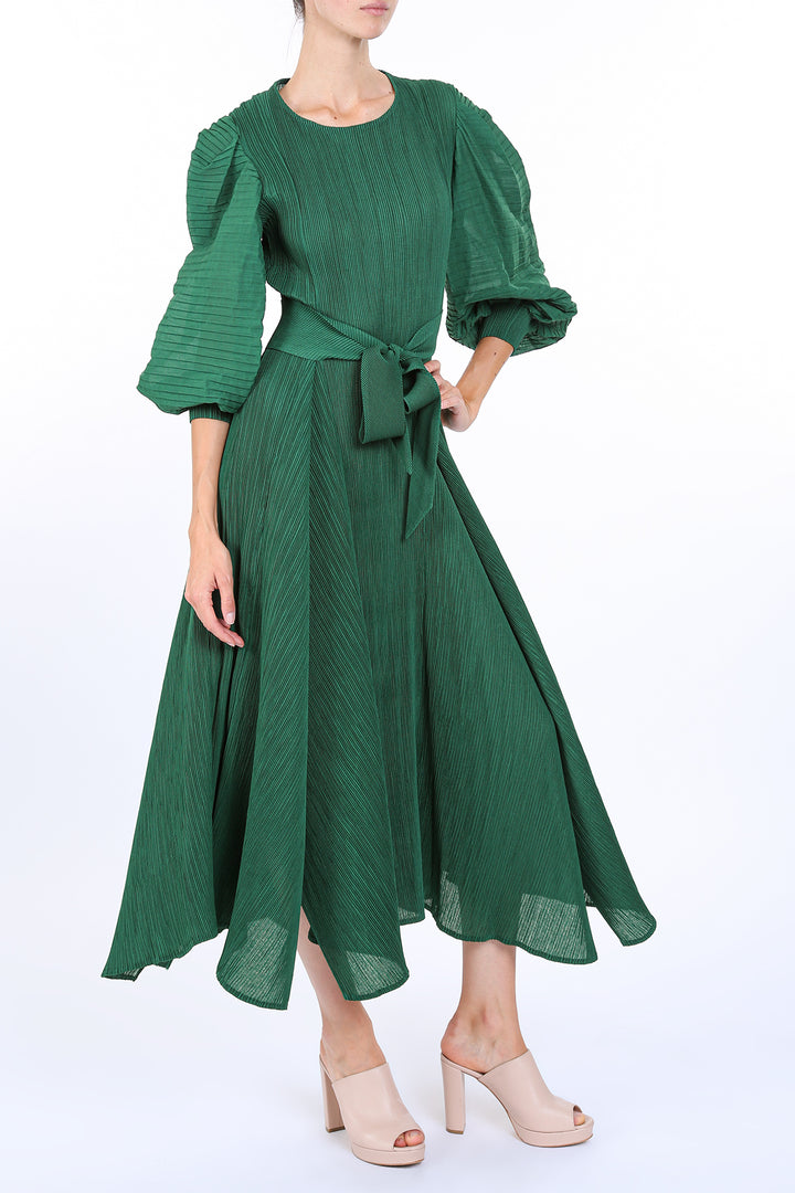 BEULAHSTYLE Puff Sleeve Midi Dress