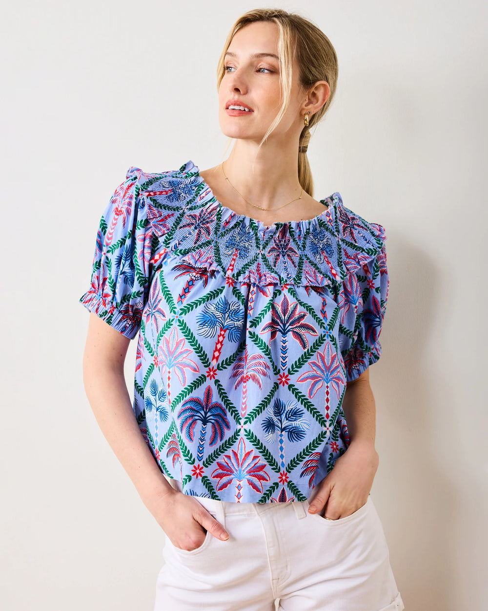 Printfresh Ximena Blouse - Capri by Sunset & Co.