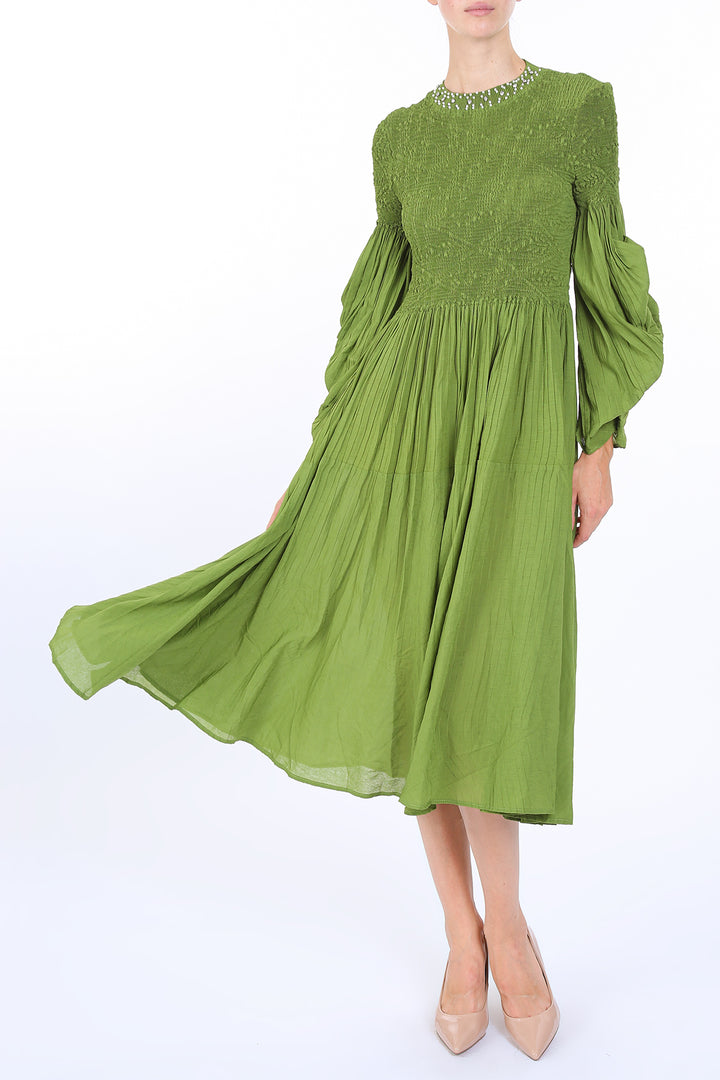 BEULAHSTYLE Long Sleeve Midi Dress