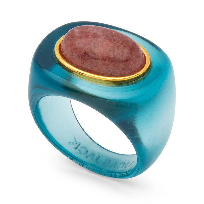 Lucas Jack Large Oval Stone Ring - Capri by Sunset & Co.