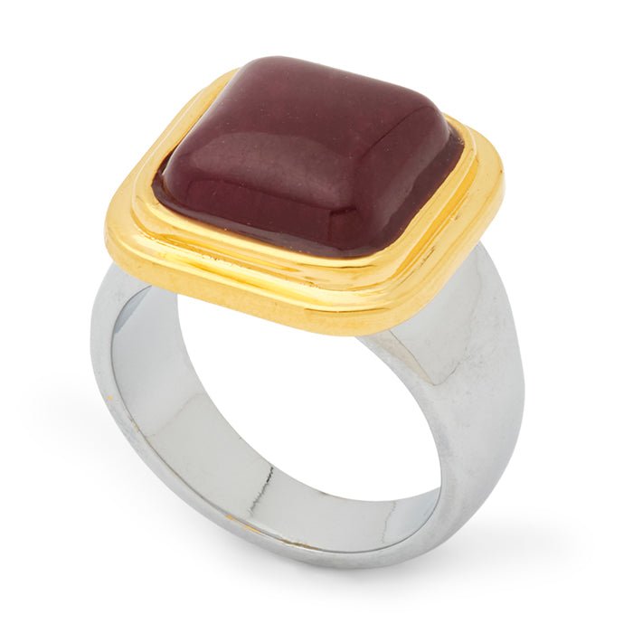 Lucas Jack Square Stone Bezel Ring - Capri by Sunset & Co.