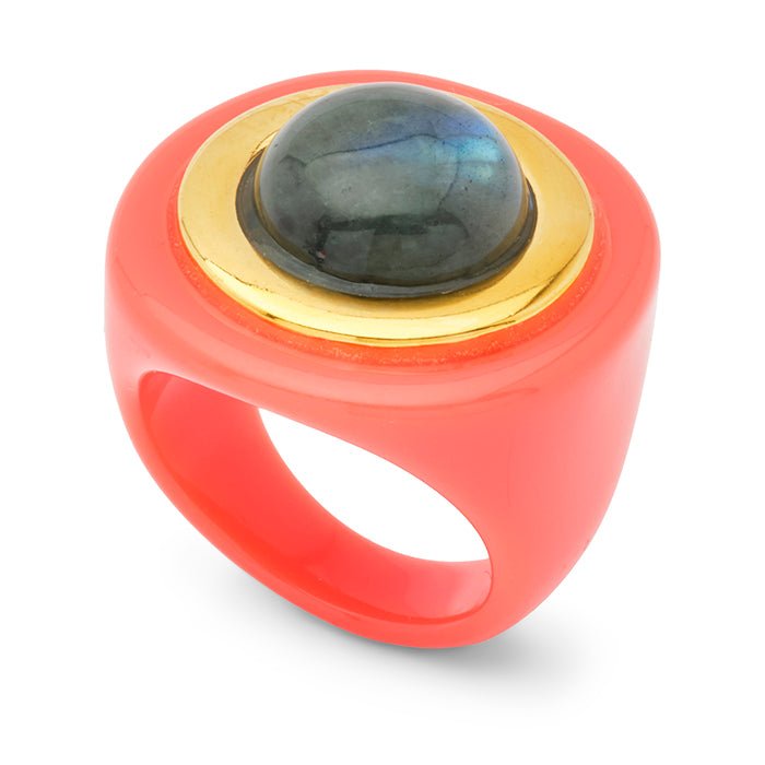 Lucas Jack Small Circle Stone Ring - Capri by Sunset & Co.