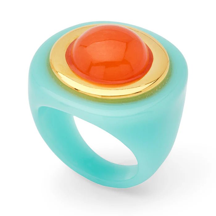 Lucas Jack Small Circle Stone Ring - Capri by Sunset & Co.