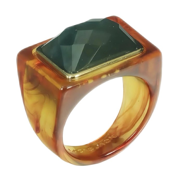 Lucas Jack Large Rectangle Stone Ring - Capri by Sunset & Co.