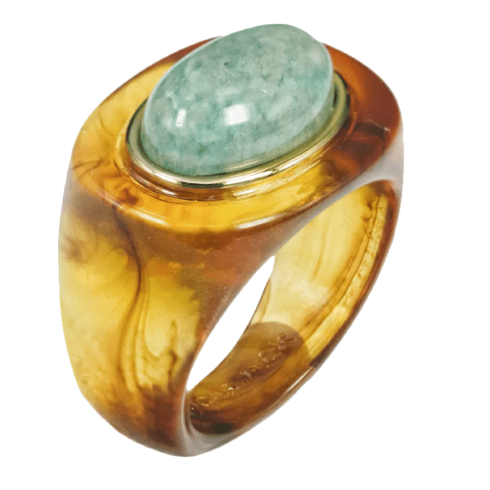 Lucas Jack Large Oval Stone Ring - Capri by Sunset & Co.