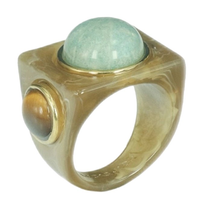 Lucas Jack Large Circle 3 - Stone Ring - Capri by Sunset & Co.