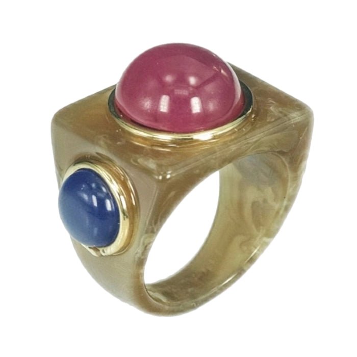 Lucas Jack Large Circle 3 - Stone Ring - Capri by Sunset & Co.