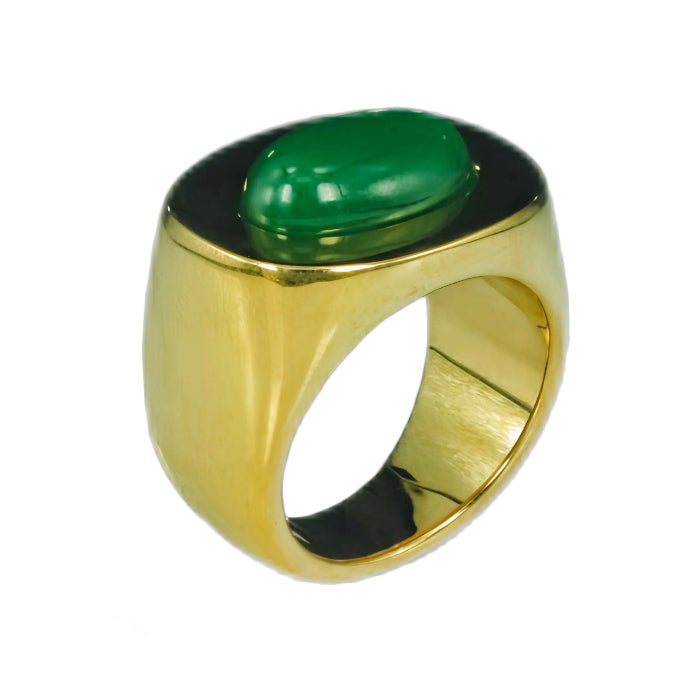 Lucas Jack Large Gold Oval Stone Ring - Capri by Sunset & Co.