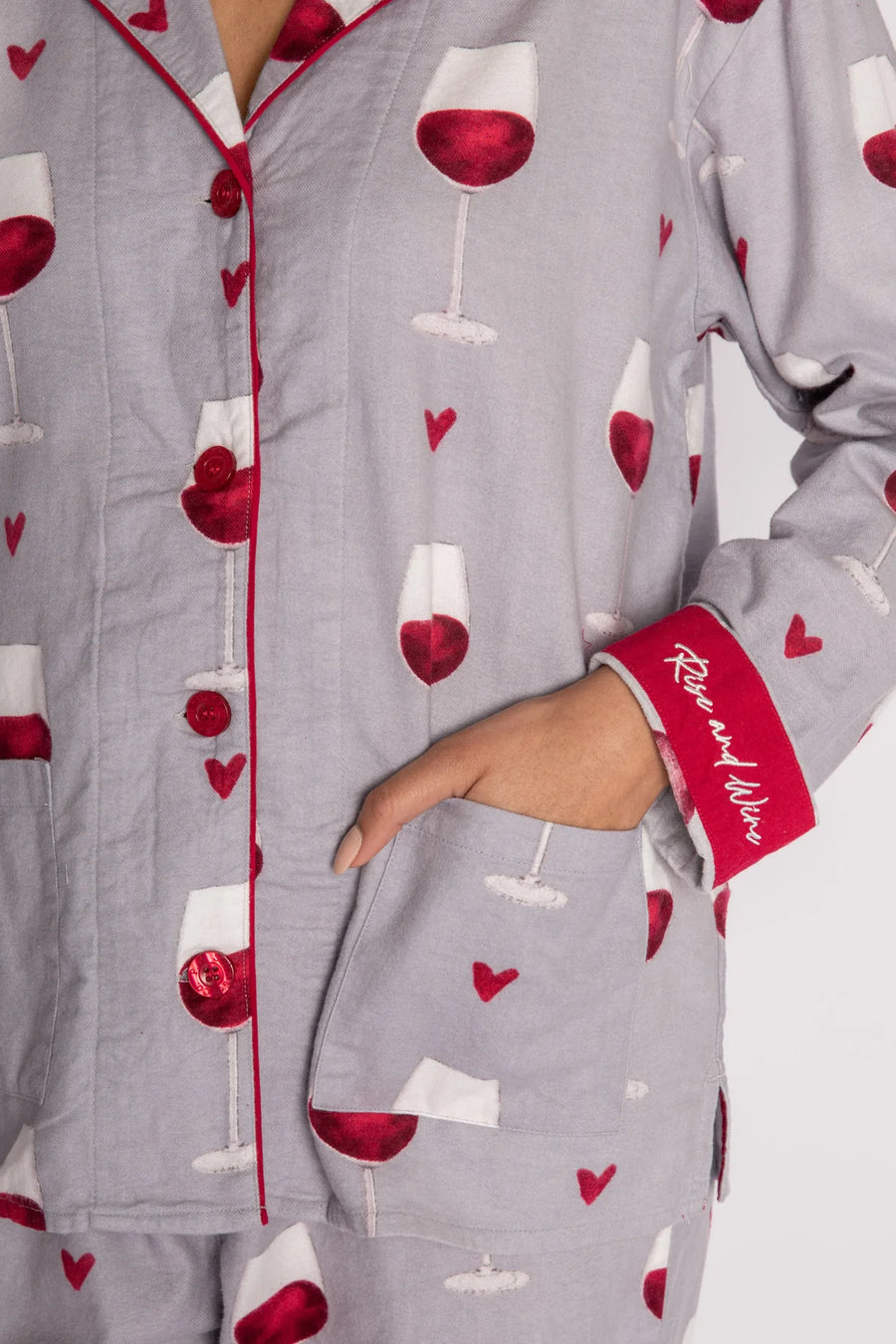 Wine Flannel PJ Set