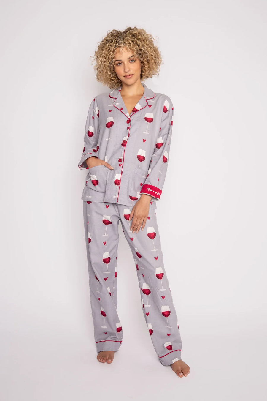 Wine Flannel PJ Set