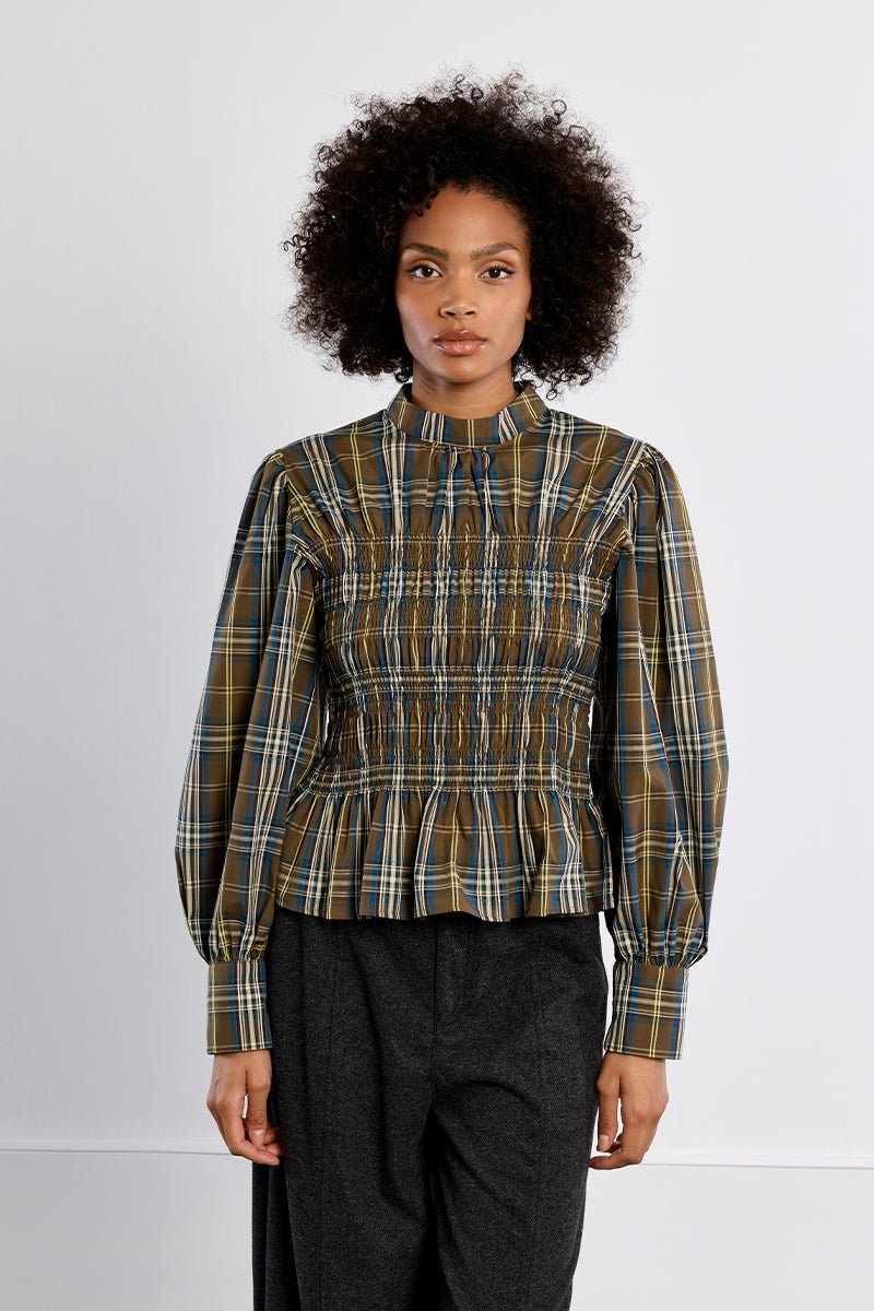 Molly Bracken Woven Smocked Top - Capri by Sunset & Co.