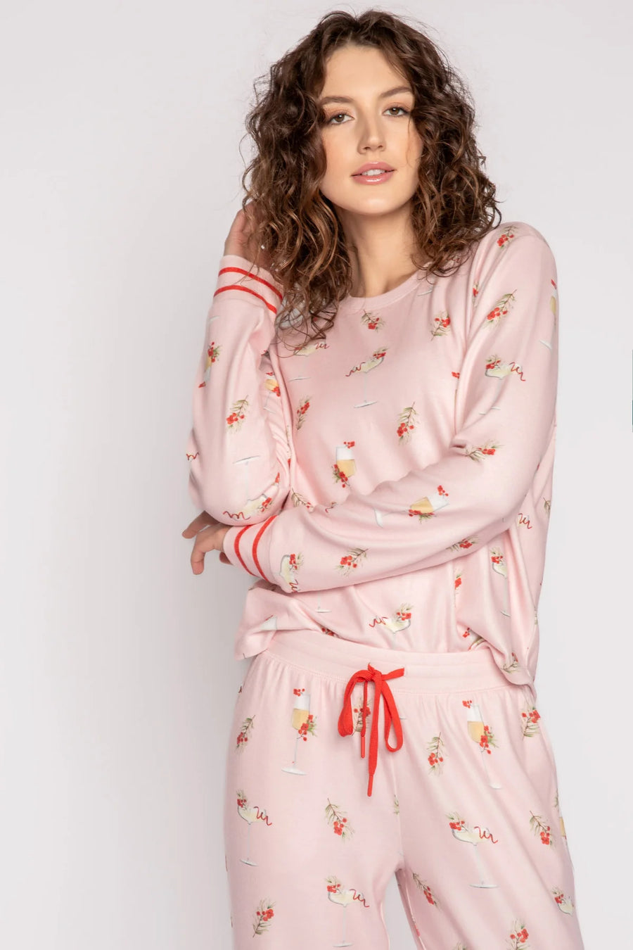 Cabin & Cocktails Long Sleeve Top - Pink Dream