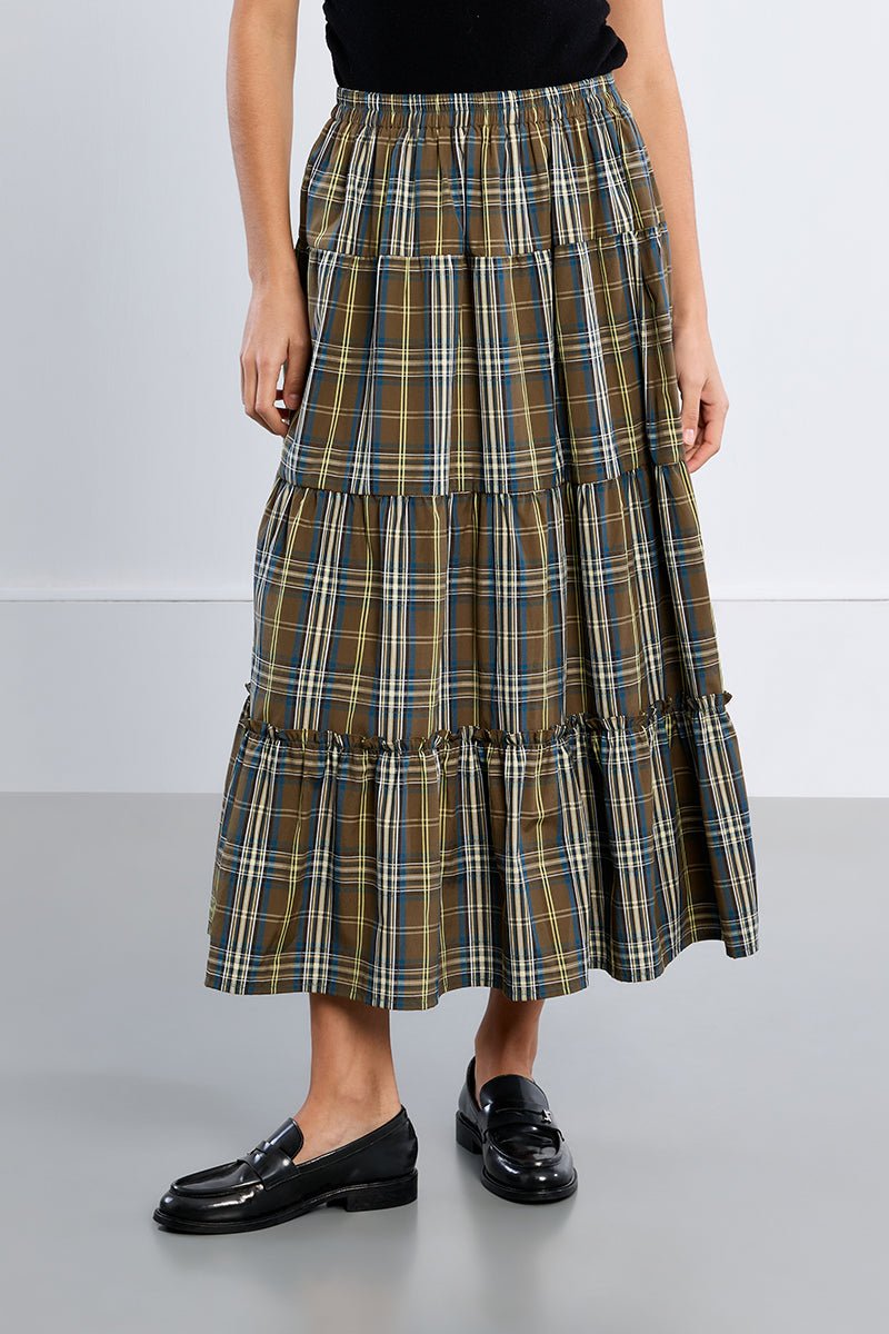 Molly Bracken Tiered Midi Skirt - Capri by Sunset & Co.