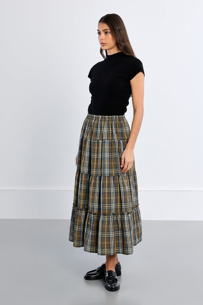 Molly Bracken Tiered Midi Skirt - Capri by Sunset & Co.