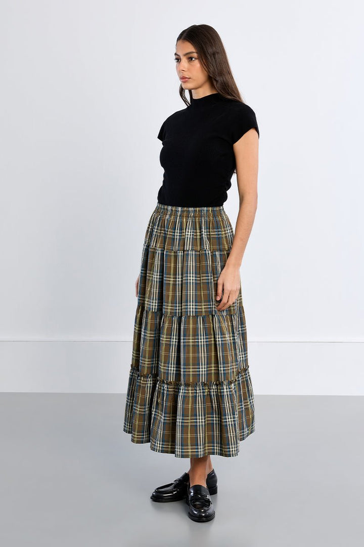 Molly Bracken Tiered Midi Skirt - Capri by Sunset & Co.